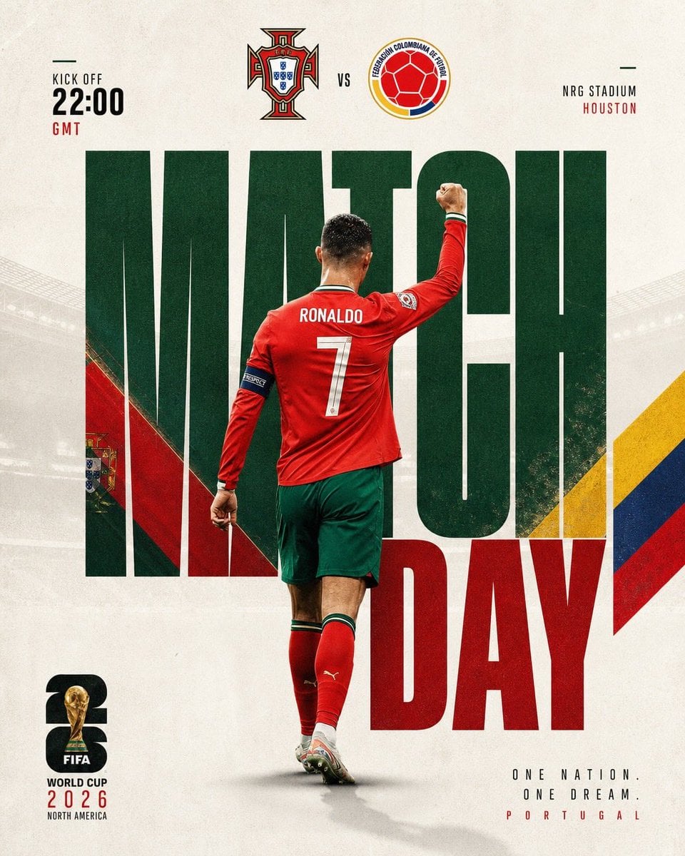 Ultra-realistic football match day poster design, Cristiano